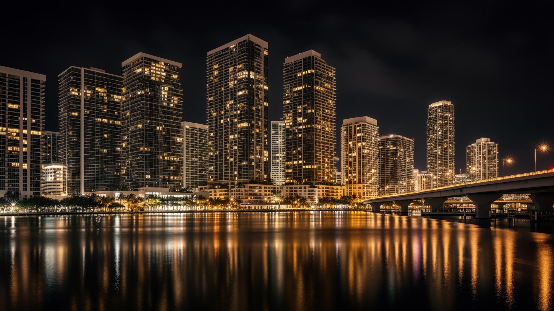Skyline de Miami à noite